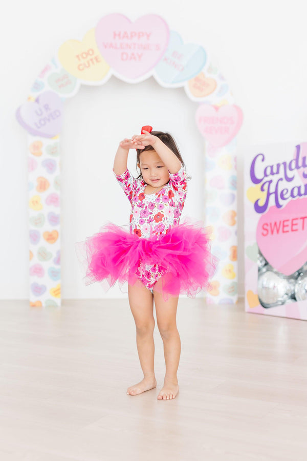 secret-garden-3-4-sleeve-tutu-leotard Mila & Rose at Sophia's Style-Secret Garden 3/4 Sleeve Tutu Leotard-6-12M-Tutu Leotard 3/4-1